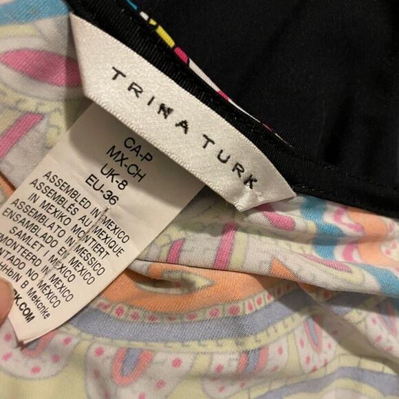 TRINA TURK MINI DRESS NEPAL TUNIC SIZE S AESTHETIC VERSATILE SUMMER COVER UP - Picture 7 of 16